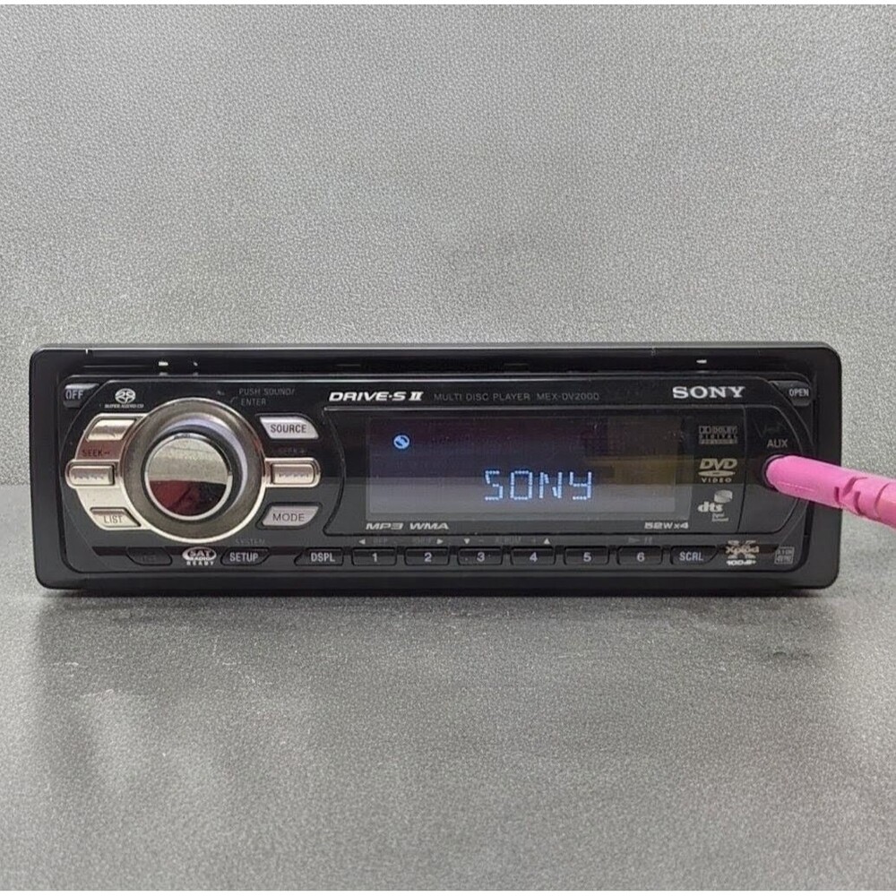 Sony MEX-DV2000 AM/FM Receiver DVD CD SACD Multi Disc Player Xplod 5.1 Tested